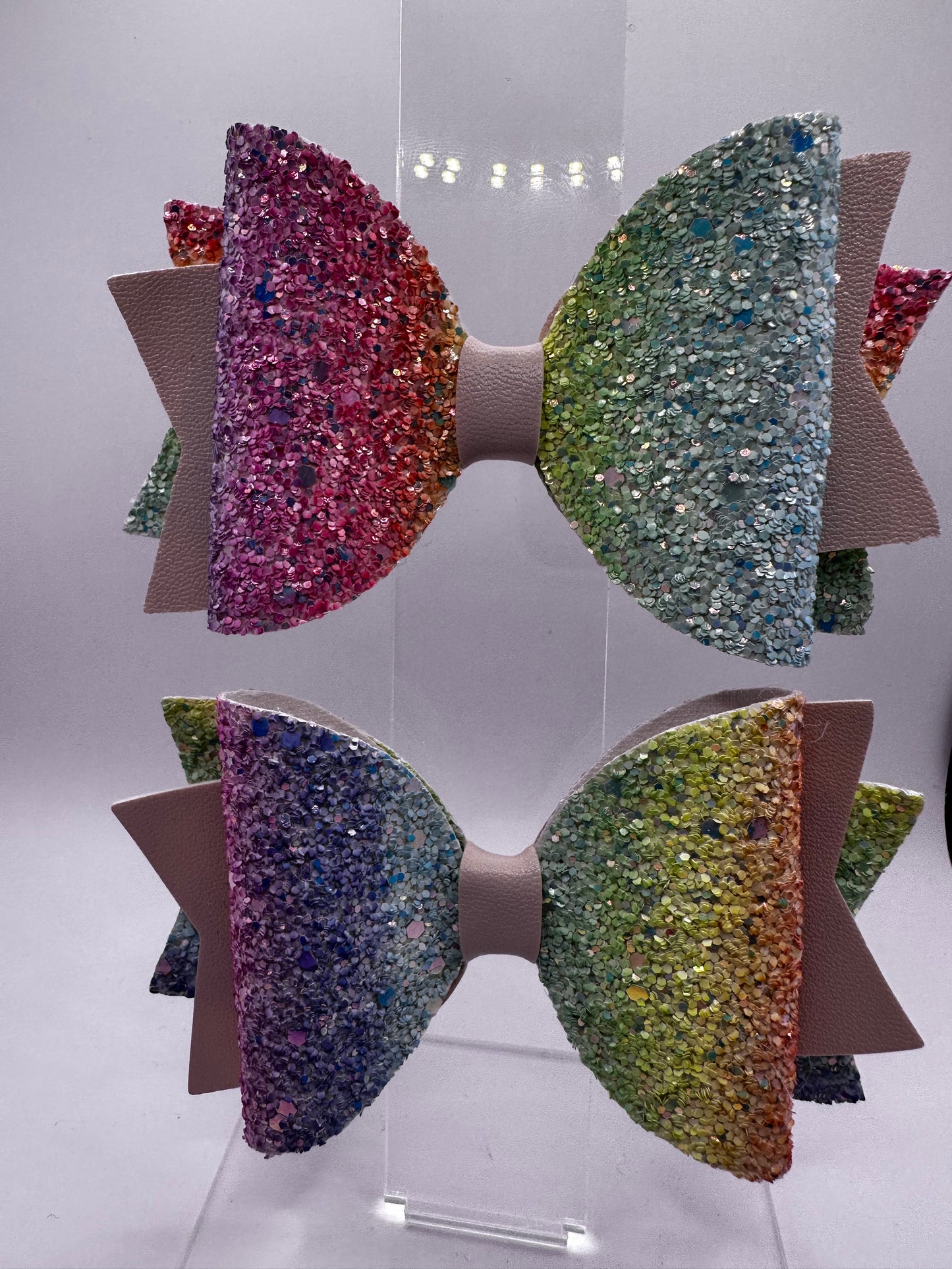 Multicolored Glitter and Nude Hair Clips Peers