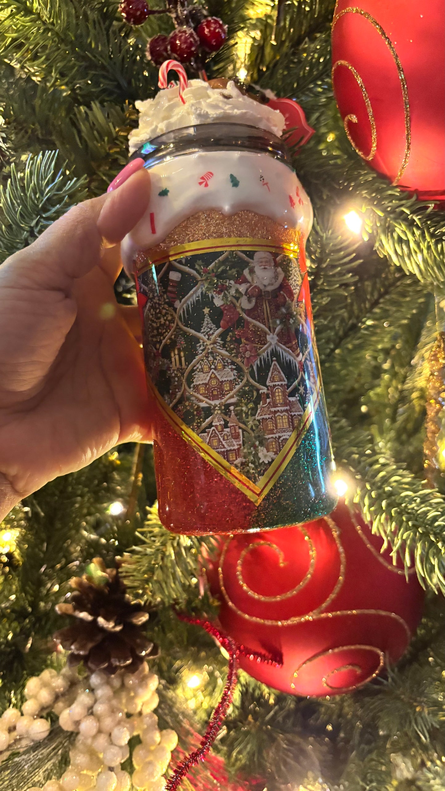 3D Tumbler Navideño 16oz – Edición Especial Gingerbread & Santa