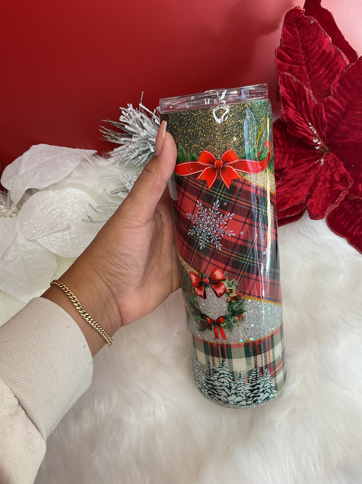 30OZ RED WINTER TUMBLERS