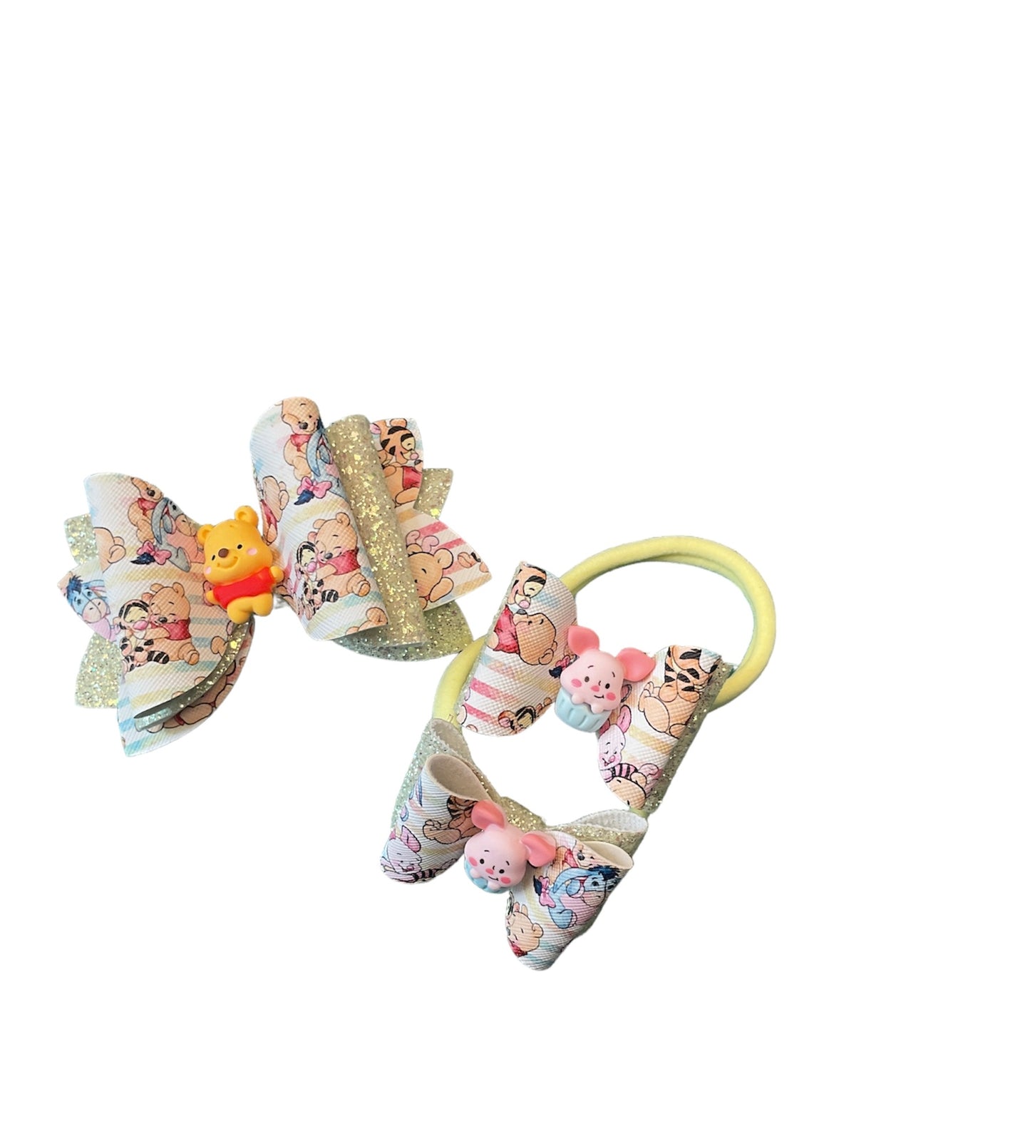 Winnie Pooh Hair Bow Set