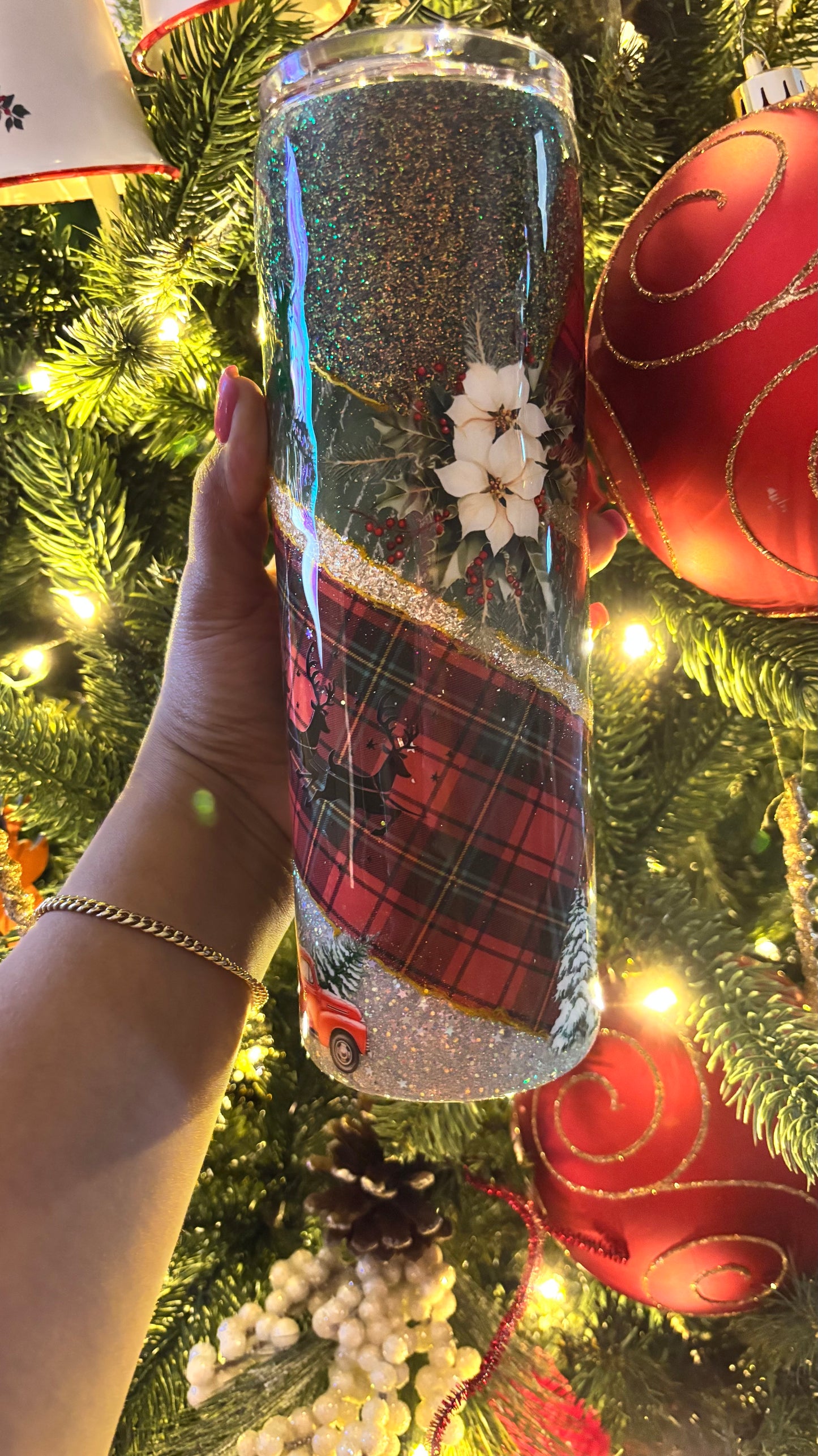 30OZ RED WINTER TUMBLERS