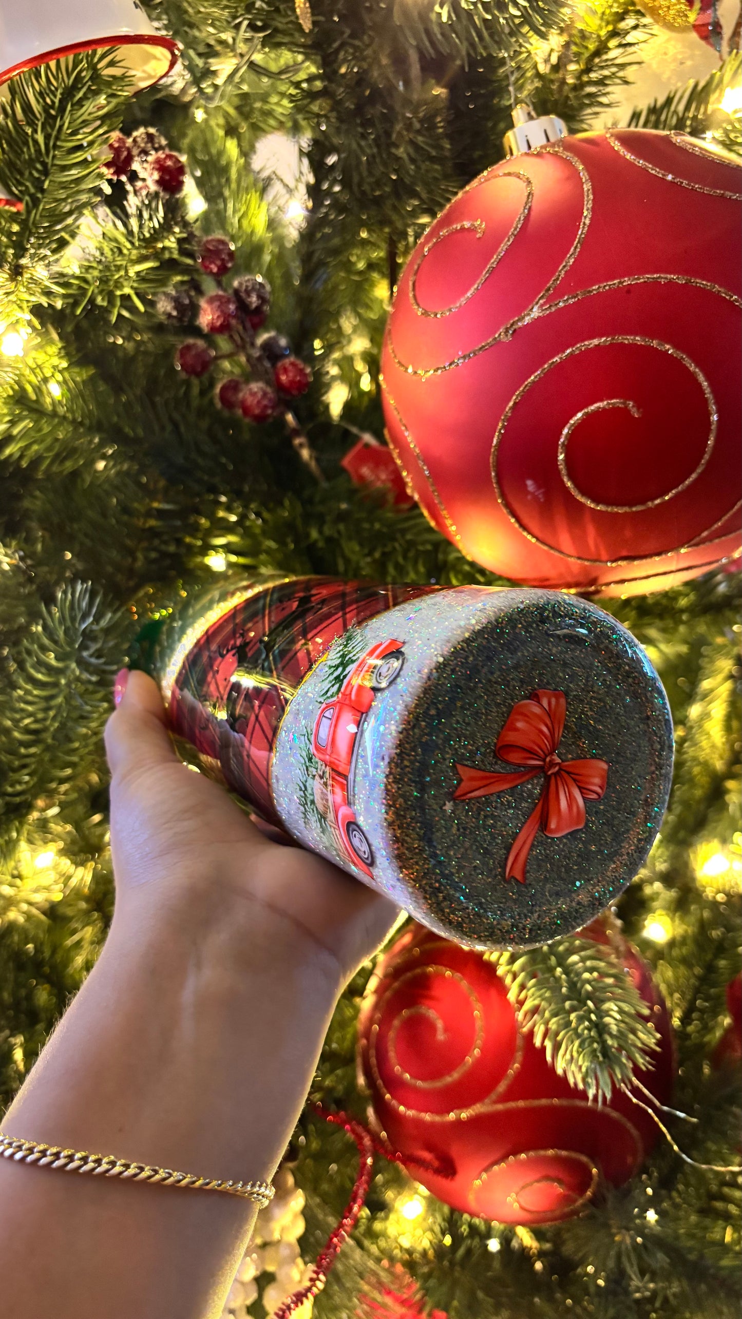 30OZ RED WINTER TUMBLERS