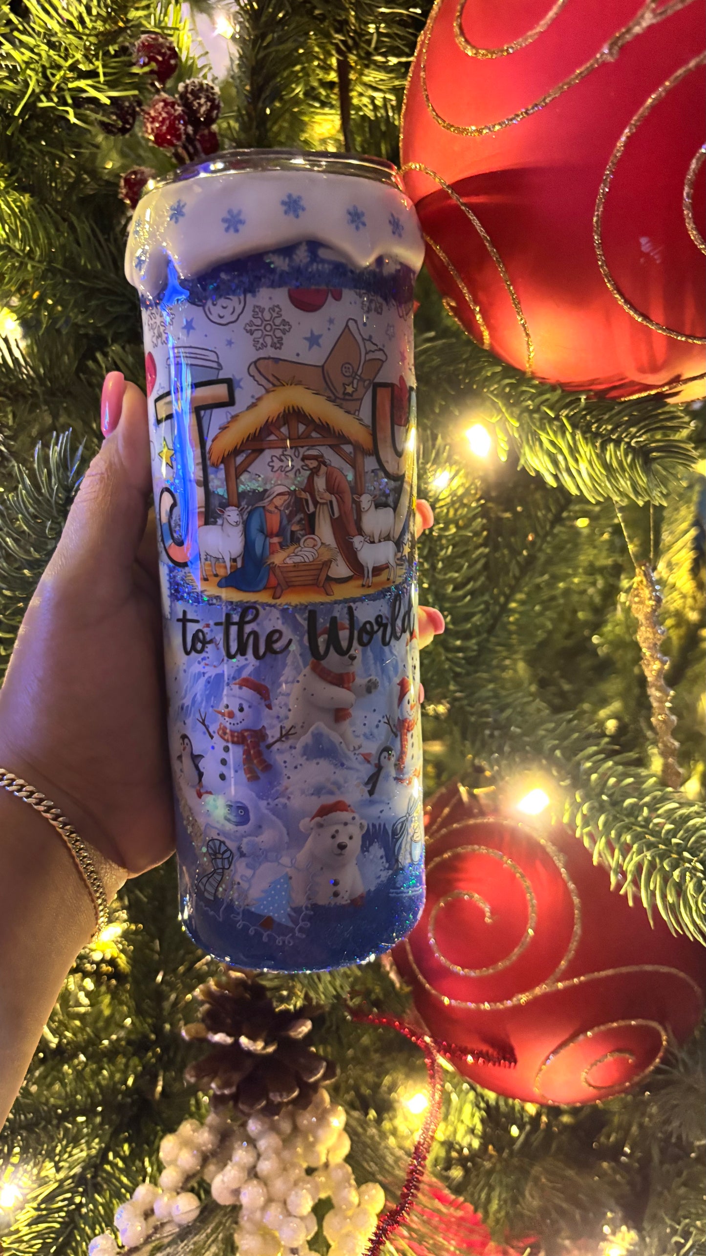 ⛄️BLUE SNOWFLAKE TUMBLERS