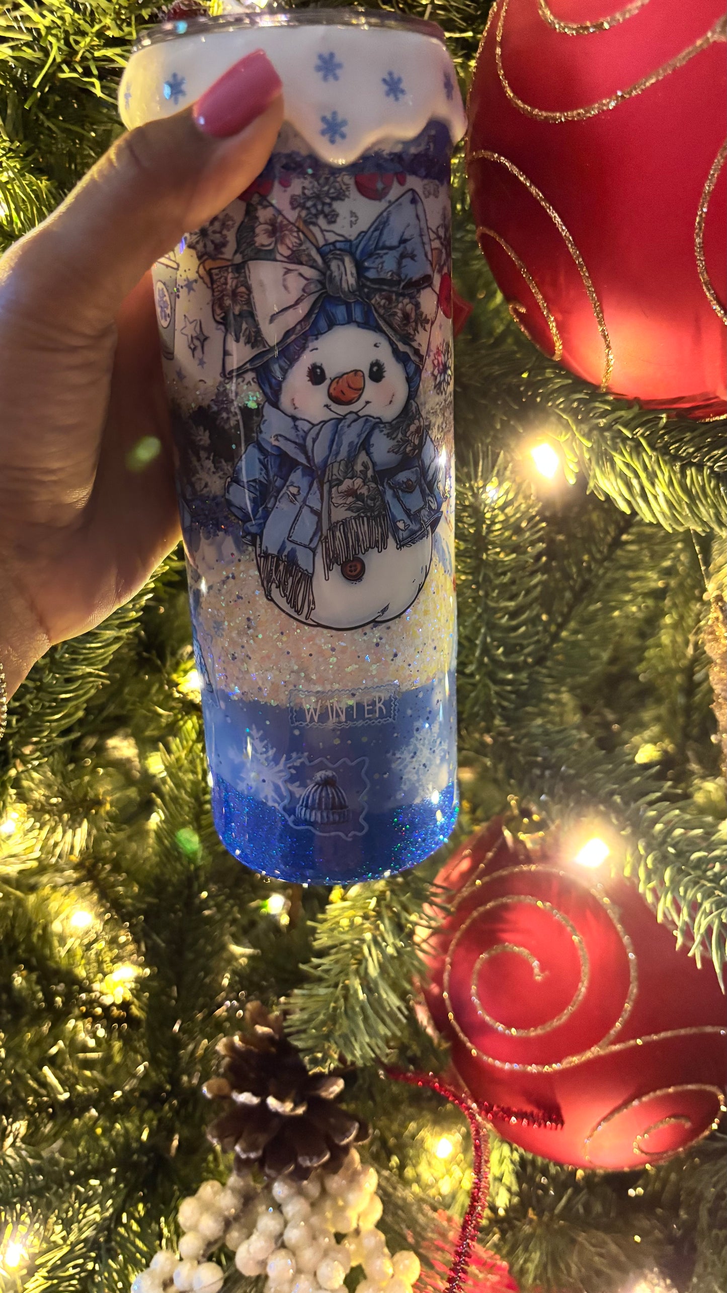 ⛄️BLUE SNOWFLAKE TUMBLERS