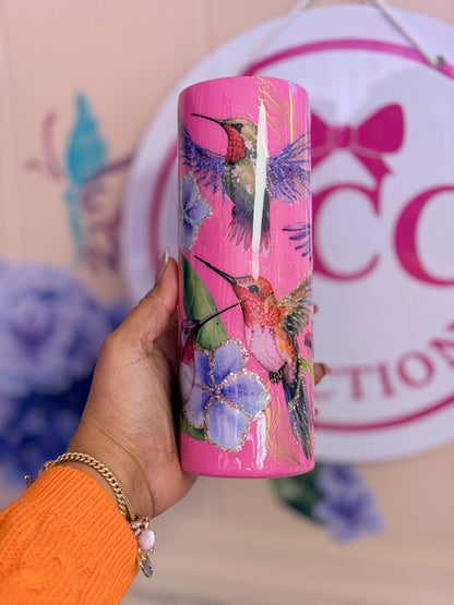Tumbler 20oz – Colibríes y Flores