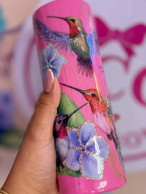 Tumbler 20oz – Colibríes y Flores