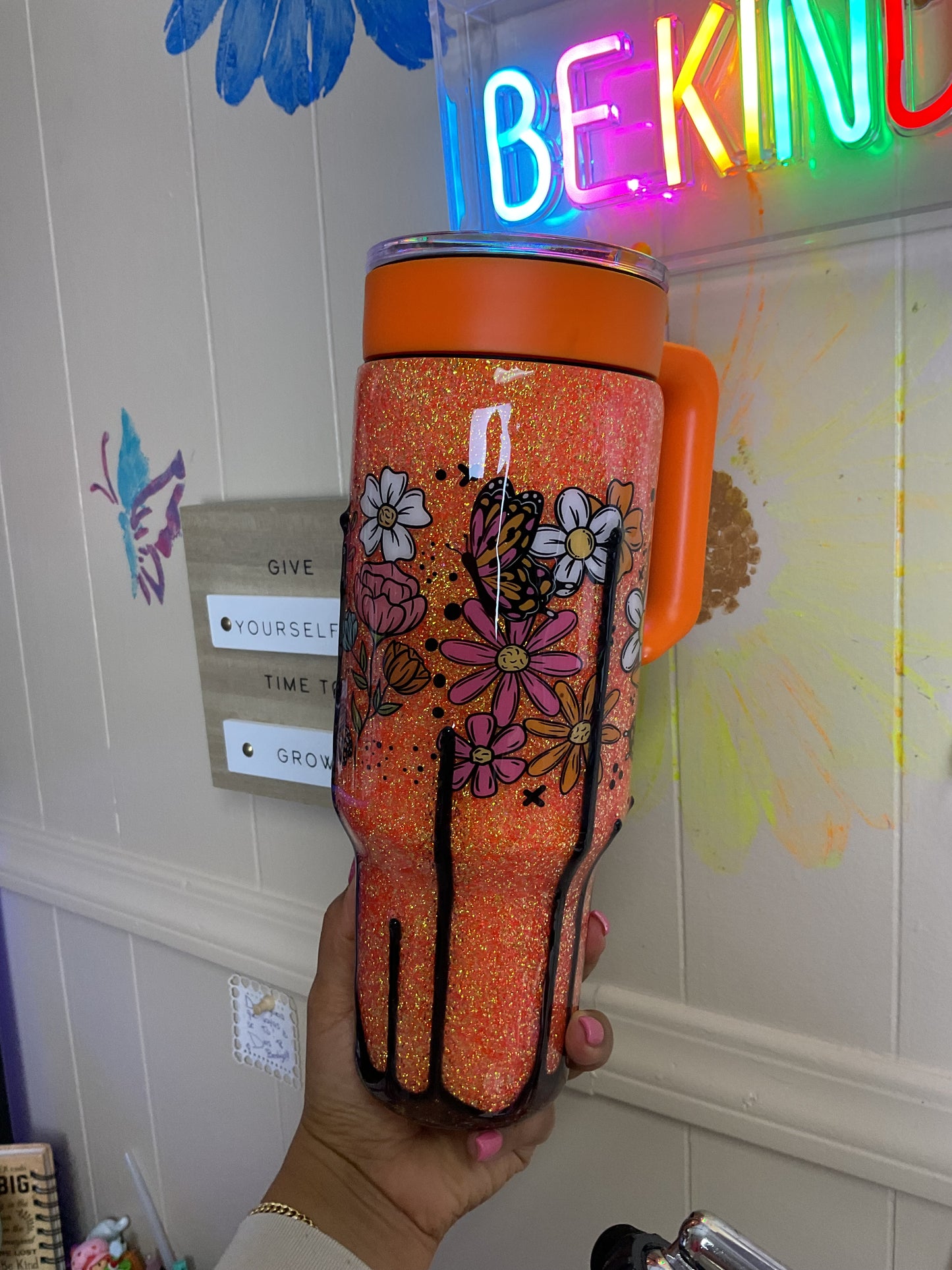 40 OZ-FLOWER TUMBLERS